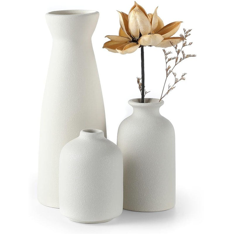 Modern White Ceramic Vase Set