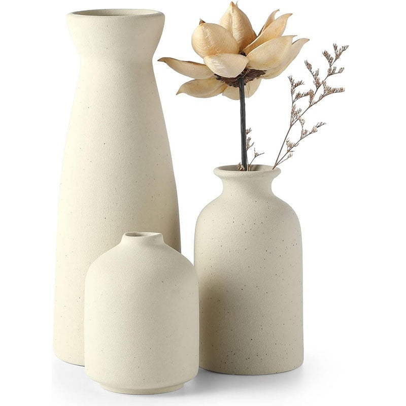 Modern White Ceramic Vase Set