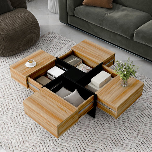 Coffee Table with 4 Hidden Compartments