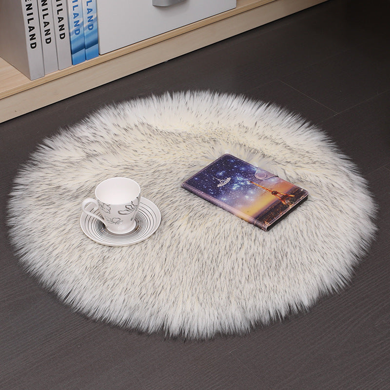Plush Wool Round Bedroom Carpet Floor Mats