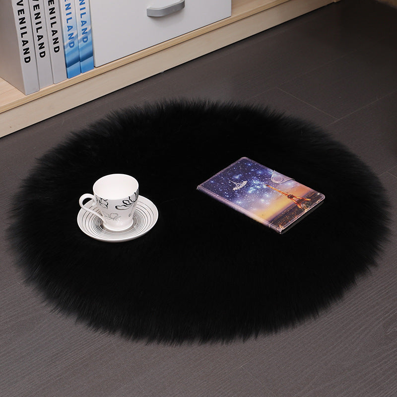 Plush Wool Round Bedroom Carpet Floor Mats