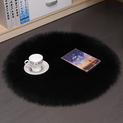 Plush Wool Round Bedroom Carpet Floor Mats