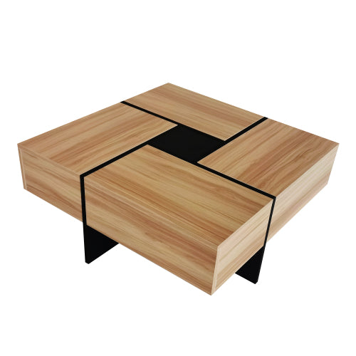Coffee Table with 4 Hidden Compartments