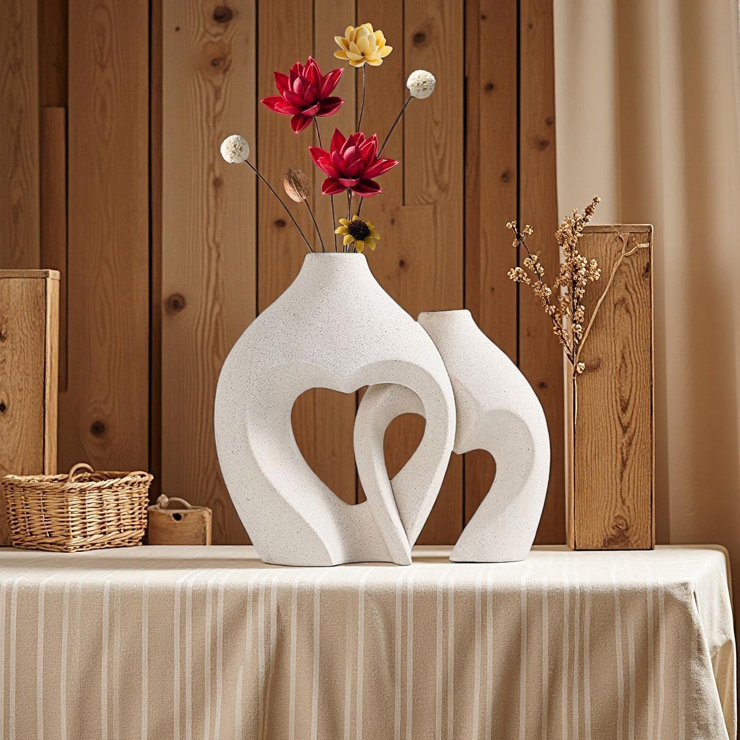 Elegant Geometric Flower Vase Set