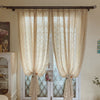 Cotton Linen Crochet Hollow Living Room Curtains