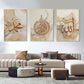 Islamic Calligraphy Allahu Akbar Beige Gold Marble Abstract Canvas Wall Art