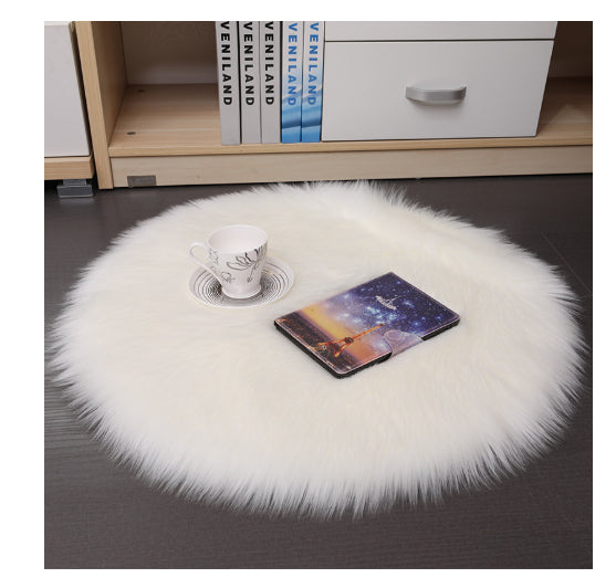 Plush Wool Round Bedroom Carpet Floor Mats