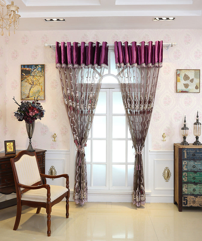 Italian Flannel Embossed Embroidered curtain