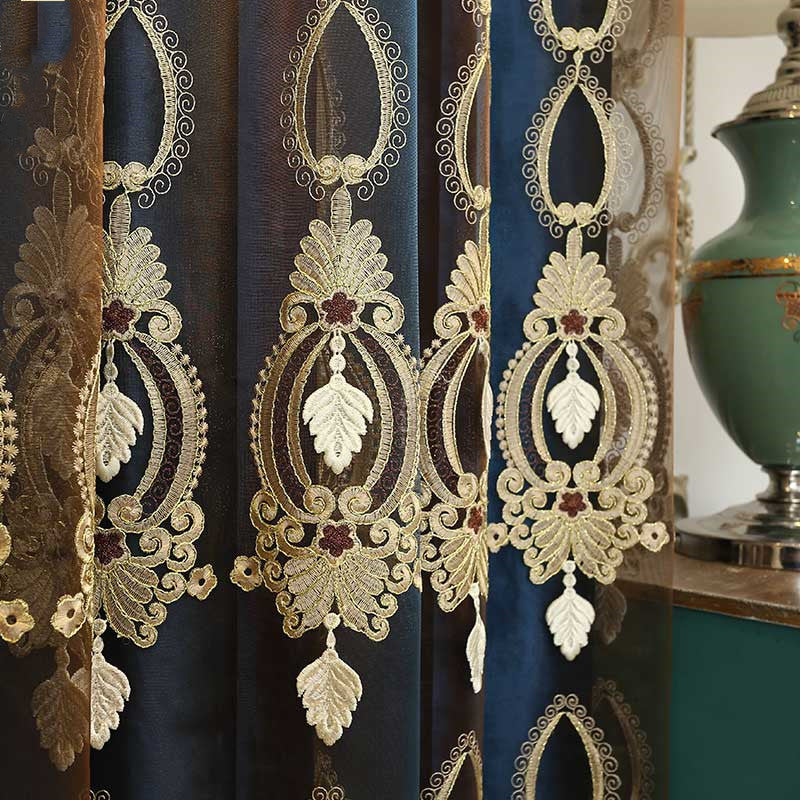 Italian Flannel Embossed Embroidered curtain