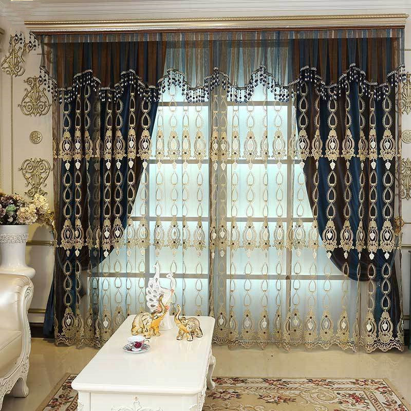 Italian Flannel Embossed Embroidered curtain