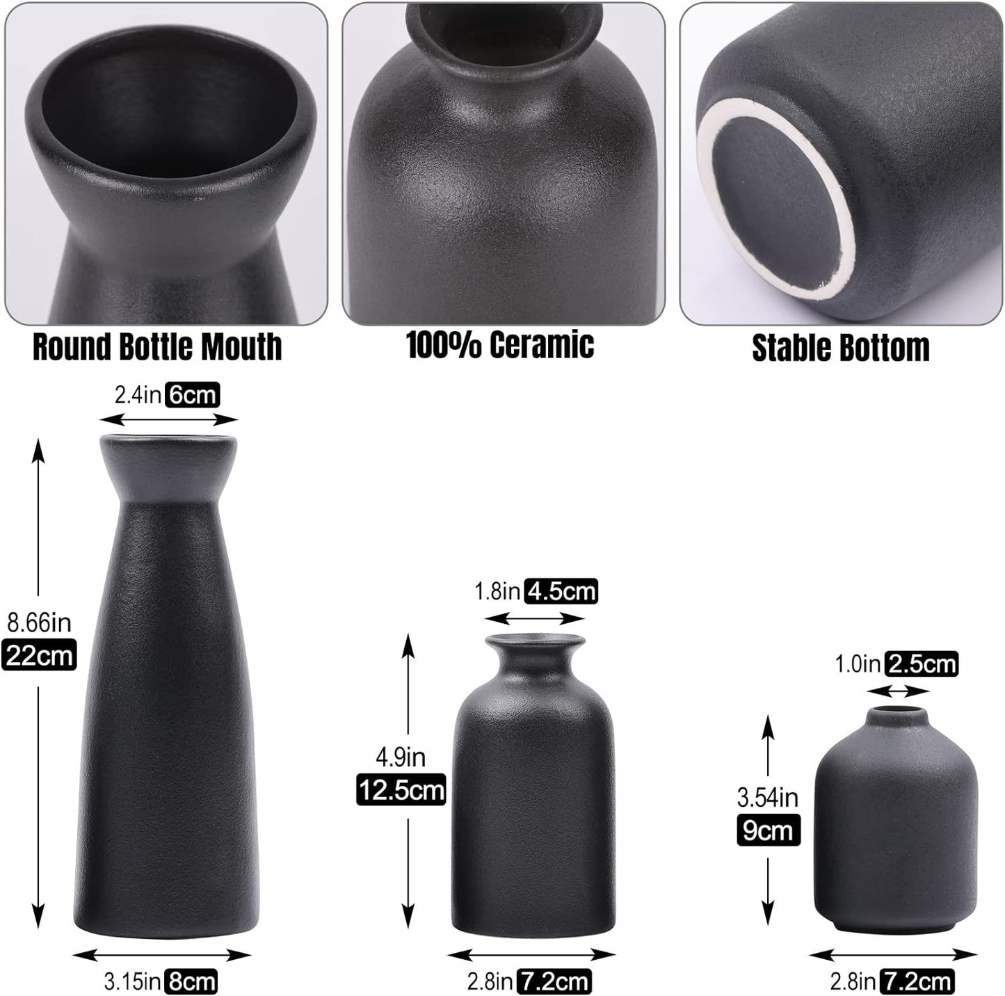 Modern White Ceramic Vase Set